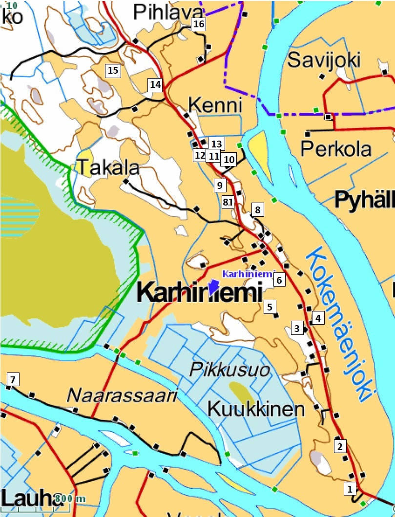 Karjalaiset Karhiniemen kartalla